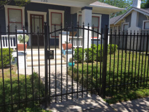Griffin Fence ornamental iron gate detail